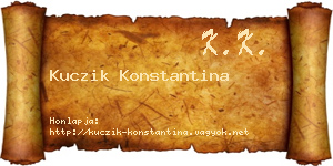 Kuczik Konstantina névjegykártya